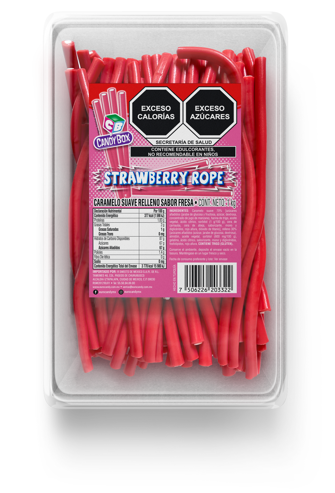 Strawberry Ropes Sweet Candy Box México